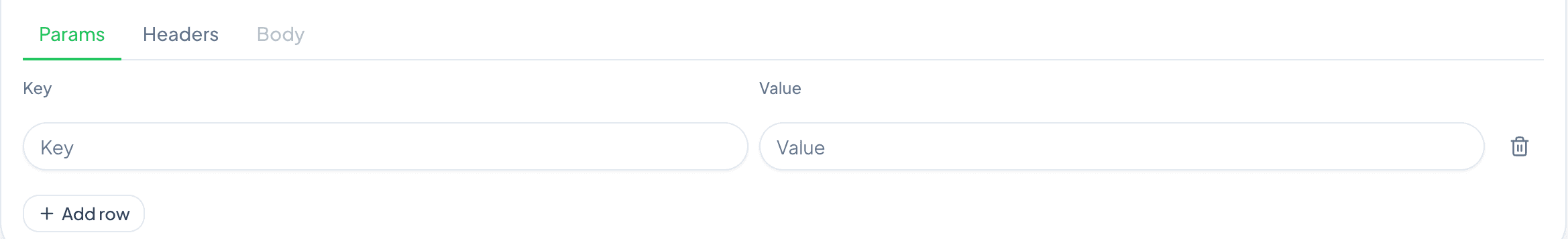 Params tab with key-value query parameter fields